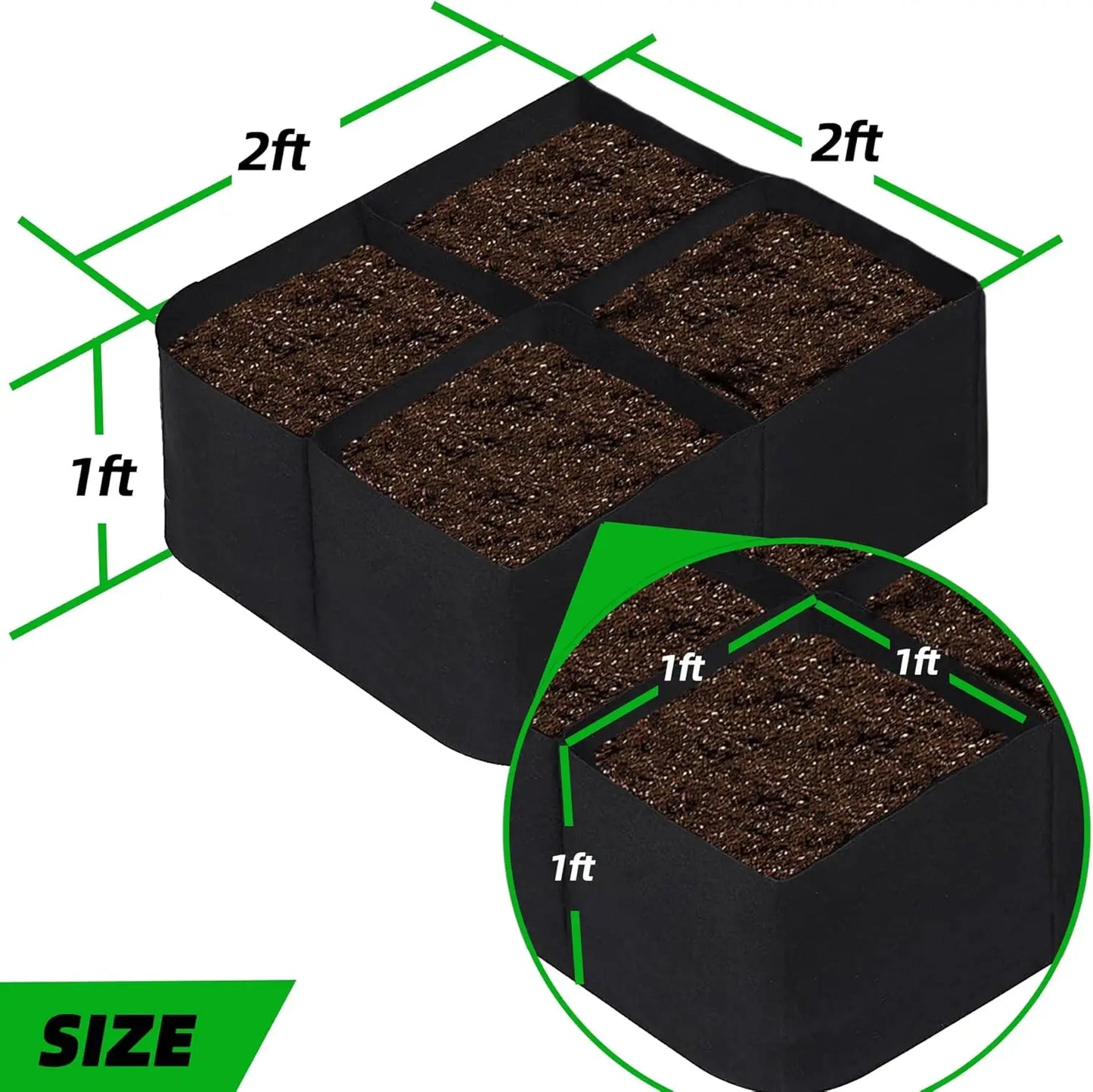 Large Garden Planting Grow Bag — Portable Nursery & Vegetable Planter for Outdoor Gardening, Trees, Herbs & Rooted Plants