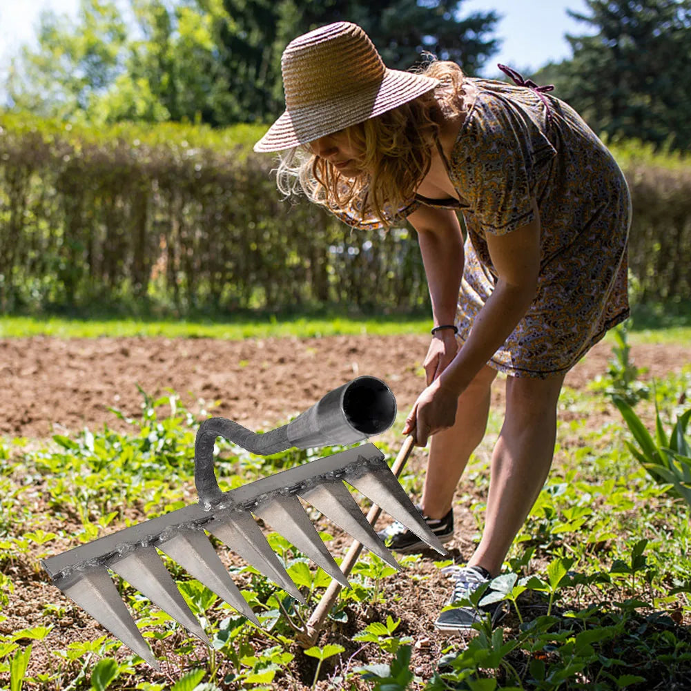 Steel Weeding Hoe Rake – Hand Soil Loosening & Garden Puller Tool