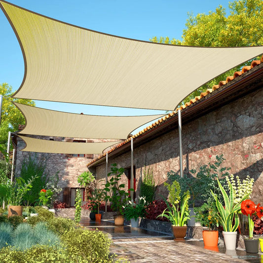 Rectangle Sun Shade Sail – UV Block Waterproof Canopy for Patio, Garden & Backyard (Multiple Sizes)