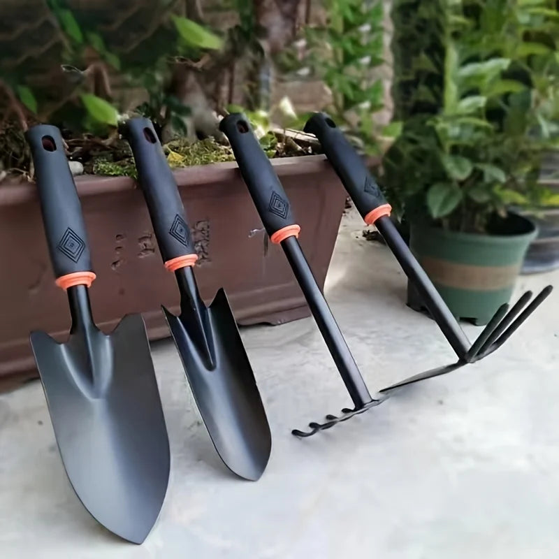 3PCS Garden Hand Tool Set – Shovel, Rake & Tiller for Digging & Weeding