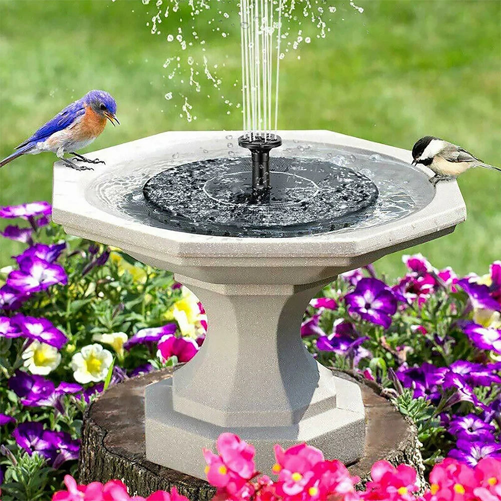 1W Solar Fountain Pump Lift 35-50CM Free Standing Floating Birdbath Water Pumps for Bird Bath Garden Pond Pool Fish Tank Outdoor