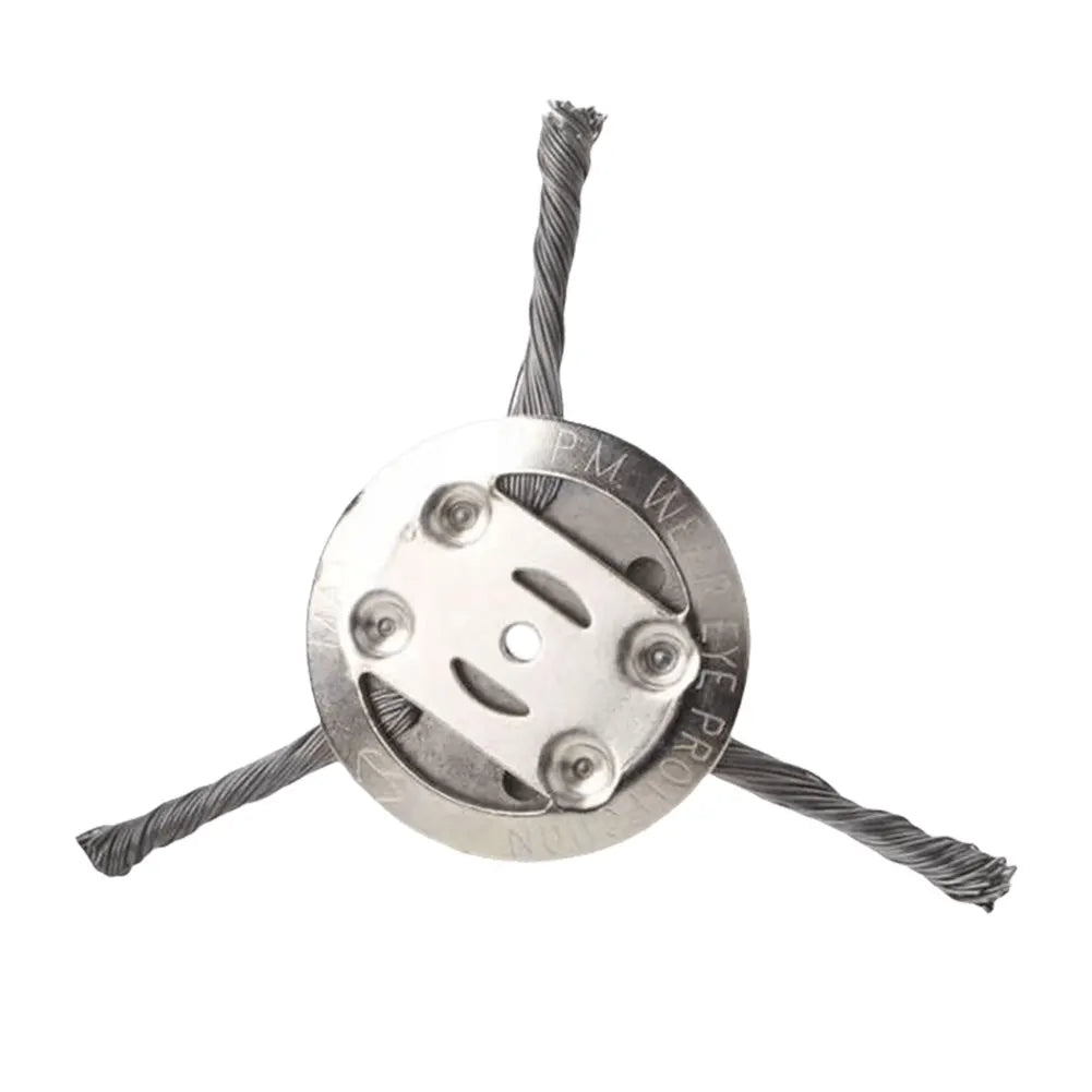Universal Steel Wire Weed Brush Cutter Head — 15cm Trimmer Wheel for Grass, Rust, & Moss Removal (Fits Cordless Trimmers)