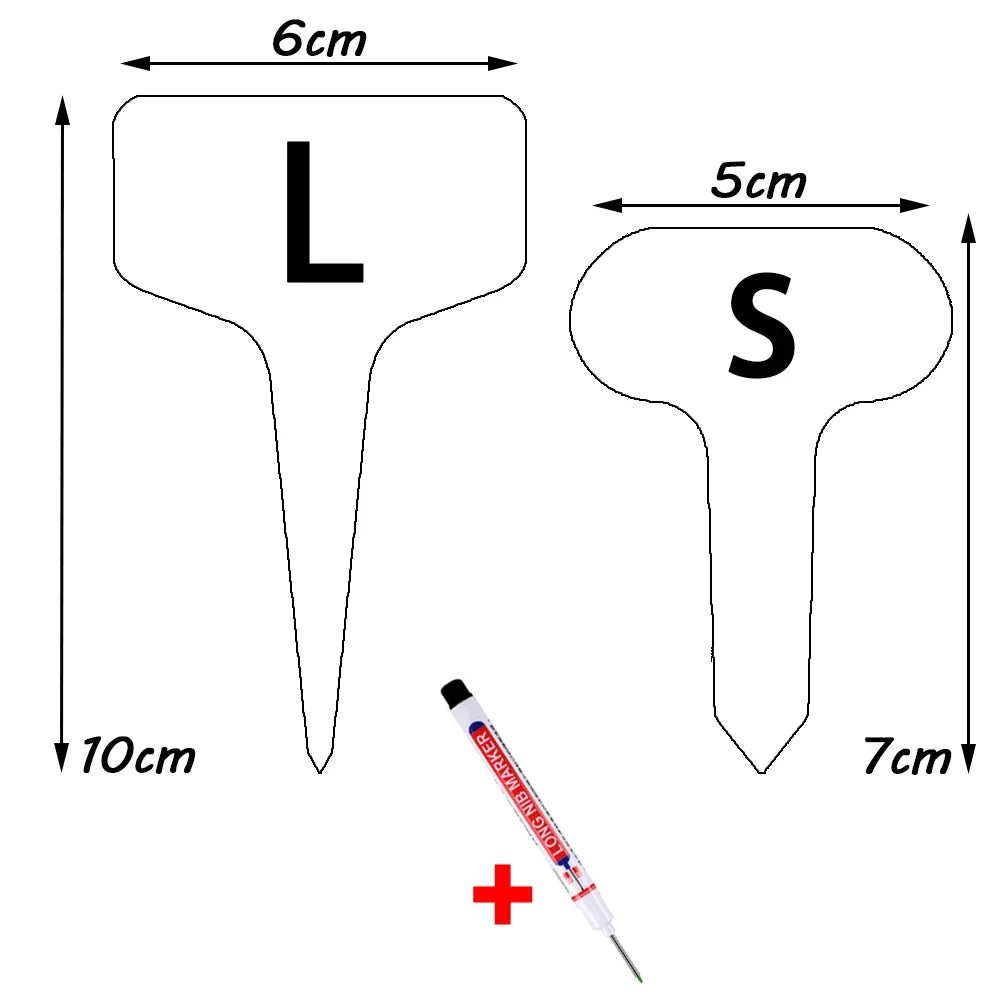 50/100pcs T-Shape Waterproof Plant Tags – PVC Garden Labels + Pen