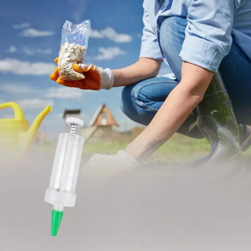 Mini Handheld Seed Dispenser – Manual Seeder Tool for Garden Use