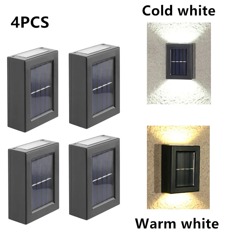 Solar LED Wall Lights – IP65 Waterproof Outdoor Garden Lighting (1–16 PCS)