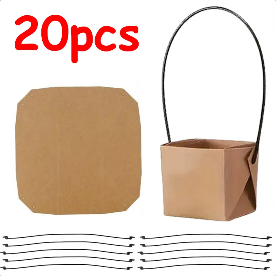 5–20pcs Kraft Paper Plant Boxes – Foldable Hanging Pots 6cm
