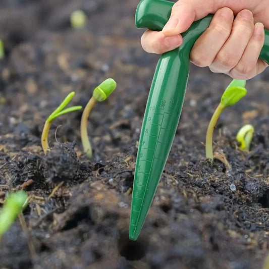 Handheld Garden Hole Puncher with Depth Scale & Seed Dispenser