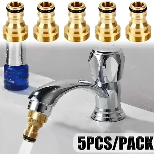 1/2/5PCS Brass Universal Tap Adapter – Kitchen & Garden Hose Connector, Easy Installation