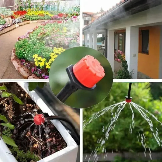 Automatic Micro Drip Irrigation Kit – Adjustable Nozzle Garden Watering System for Lawns, Patios & Greenhouses