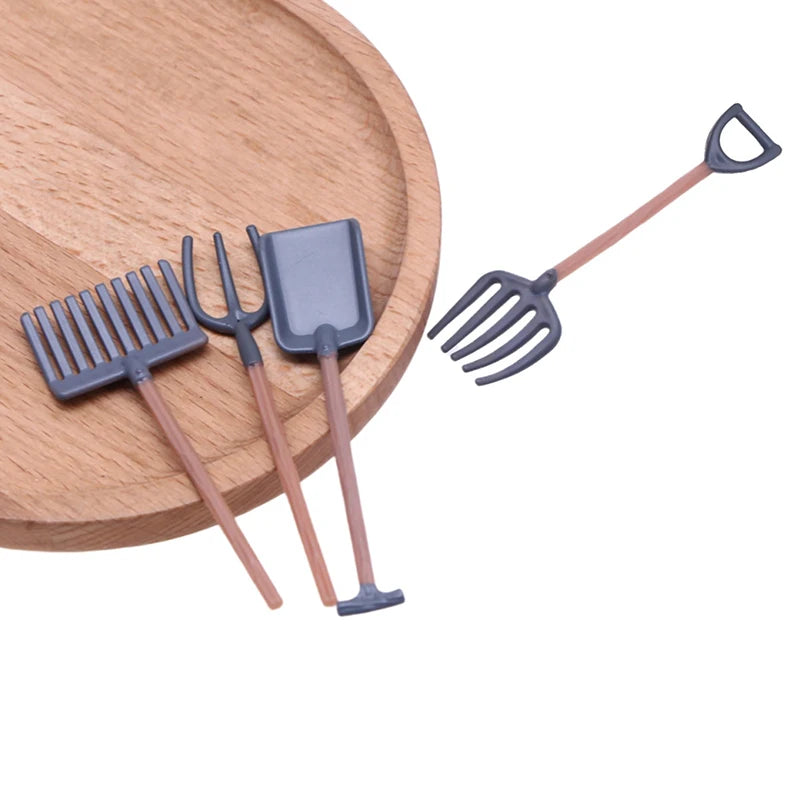 4pcs Miniature Dollhouse Garden Tools Set – 1:12 Scale Decor Props